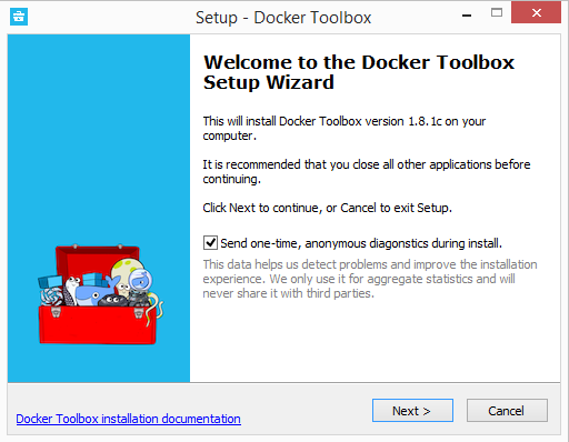 docker installer open